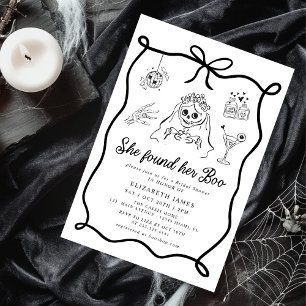 Sie fand ihren Boo Ghost Floral Brautdusche Einladung