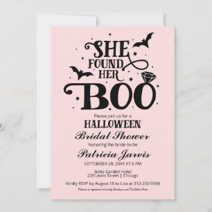 Sie fand ihren Boo Halloween Brautparty Invitati Einladung