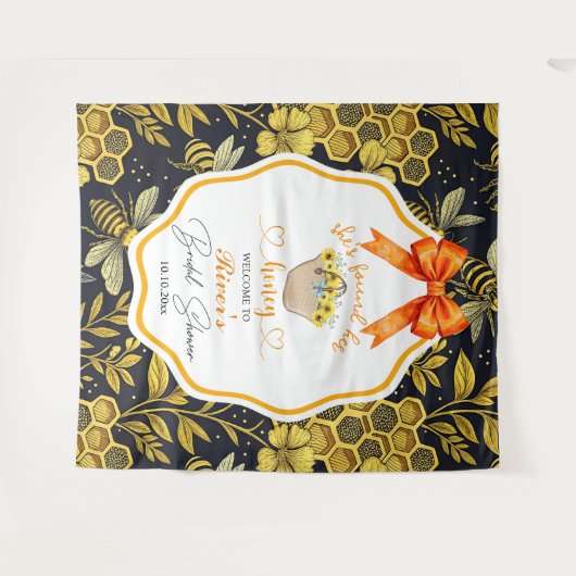 Sie fand ihren Brautparty-Hintergrund Wandteppich (Vorderseite (Horizontal))