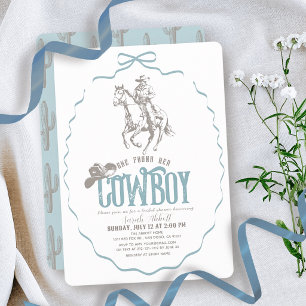 Sie fand ihren Cowboy Dusty Blue Brautparty Einladung