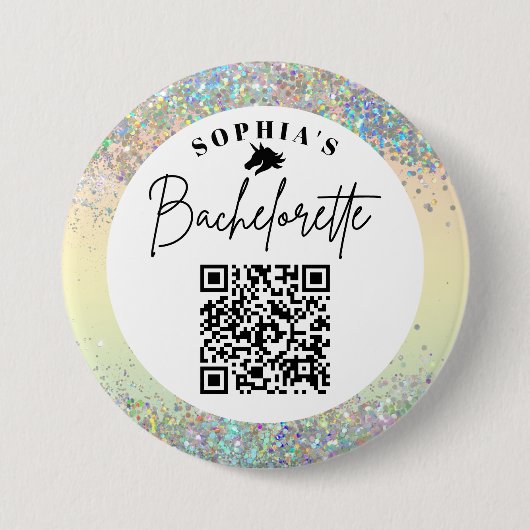 Sie fand ihren Einhorn-Junggesellinnenabschied-QR- Button (Vorderseite)