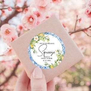 Sie fand ihren Haupt-Schatz-Limonen-Junggesellinne Runder Aufkleber