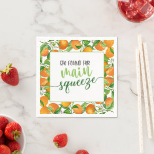 Sie fand ihren Hauptbräutigam Orange Brautparty Serviette