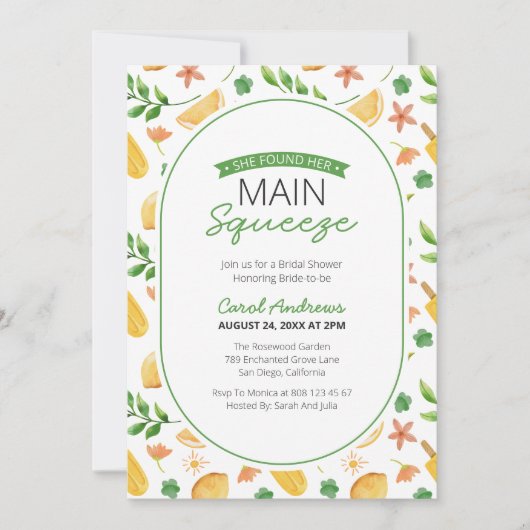 Sie fand ihren Hauptpresse: ein Zitronenpaar Einladung (Vorderseite)