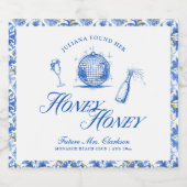 Sie fand ihren Honey Honey Blue Greece Bachelorett Schaumweinetikett (Einzelnes Label)