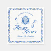 Sie fand ihren Honey Honey Blue Greece Bachelorett Serviette (Vorderseite)