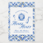 Sie fand ihren Honey Honey Blue Greece Bachelorett Weinetikett (Einzelnes Label)