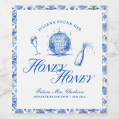 Sie fand ihren Honey Honey Blue Greece Bachelorett Weinetikett (Einzelnes Label)