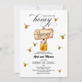 Sie fand ihren Honey Jar Sign Polterabend Einladung (Vorderseite)