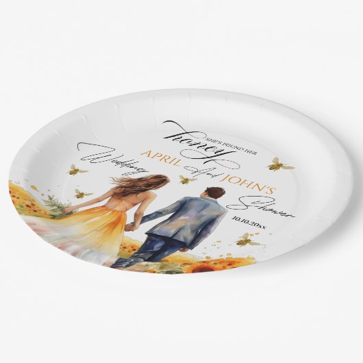 Sie fand ihren Honey-Polterabend Pappteller (Schrägansicht)