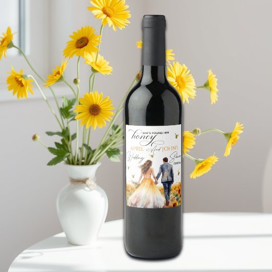 Sie fand ihren Honey-Polterabend Weinetikett