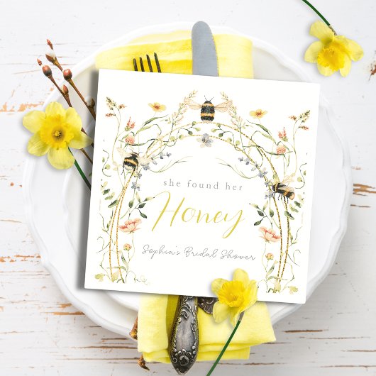 Sie fand ihren Honey Wildflower-Junggesellinnenabs Serviette