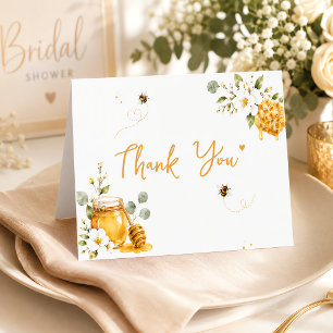 Sie fand ihren Honig Elegant Floral Gold Custom Dankeskarte