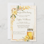 Sie fand ihren Honig Gelben Blumen-Brautjungfernab Einladung (Vorderseite)