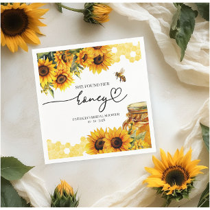 Sie fand ihren Honig Sonnenblume Brautparty Serviette