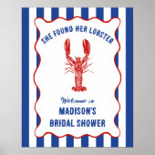 Sie fand ihren Hummer-nautischen Brautdusche Poster (Vorne)