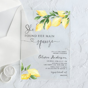 Sie fand ihren Main Squeeze Brautparty Acryleinladungen