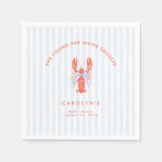Sie fand ihren Mainsqueeze Coastal Hummer Serviette (Vorderseite)