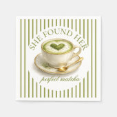 Sie fand ihren perfekten Matcha-Junggesellinnenabs Serviette (Vorderseite)