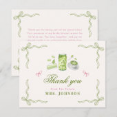 Sie fand ihren perfekten Matcha-Schale-Junggeselli Dankeskarte (Vorne/Hinten)