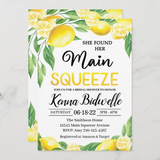 Sie fand ihren wichtigsten Squeeze Brautparty Einl Einladung (Vorne/Hinten)