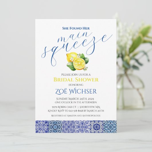 Sie fand ihren wichtigsten Squeeze Brautparty Einl Einladung (Stehend Vorderseite)