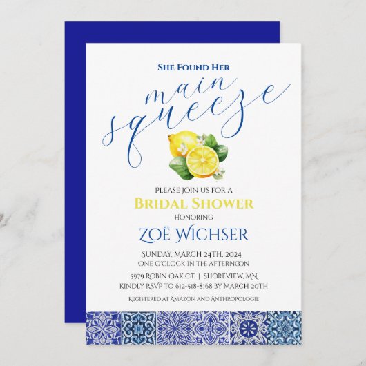 Sie fand ihren wichtigsten Squeeze Brautparty Einl Einladung (Vorne/Hinten)