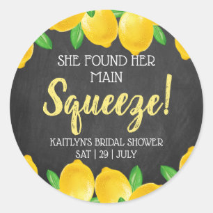 Sie fand ihren Zukünftigen Lemon Braut-Party Runder Aufkleber