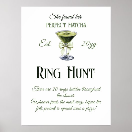 Sie fand Perfect Matcha Brautparty Ring Hunt Poster (Vorne)
