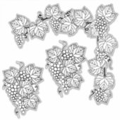 Sie Farbe Trauben und Blätter Linie Kunst schön Aufkleber (Vorderseite)