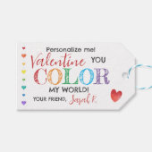 Sie färben meinen Valentinstift im Klassenzimmer Geschenkanhänger (Vorderseite (Horizontal))