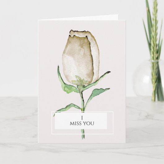 Sie fehlen mir, modern, elegant, Rose, Karte (Vorderseite)
