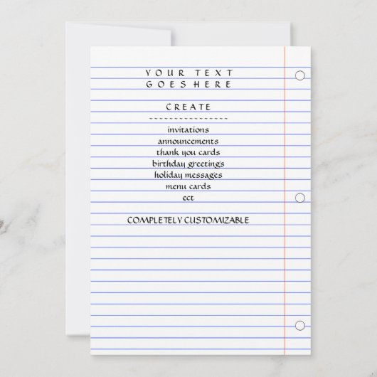 Sie fehlen: Notizbuch Einladung (Rückseite)