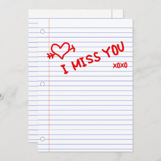 Sie fehlen: Notizbuch Einladung (Vorne/Hinten)