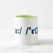 "Sie Felsen" in der Phonetik-Kaffee-Tasse Tasse (Zentrum)