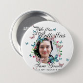 Sie fliegt mit Schmetterlingsknopf Button (Vorne & Hinten)