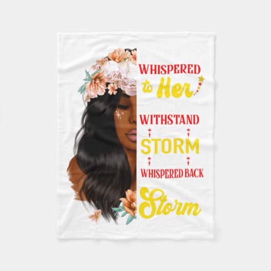 Sie flüsterte zurück Ich bin der Sturm Black Histo Fleecedecke (Vorderseite)