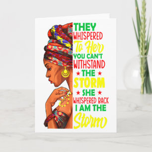 Sie flüsterte zurück Ich bin der Sturm Black Histo Karte
