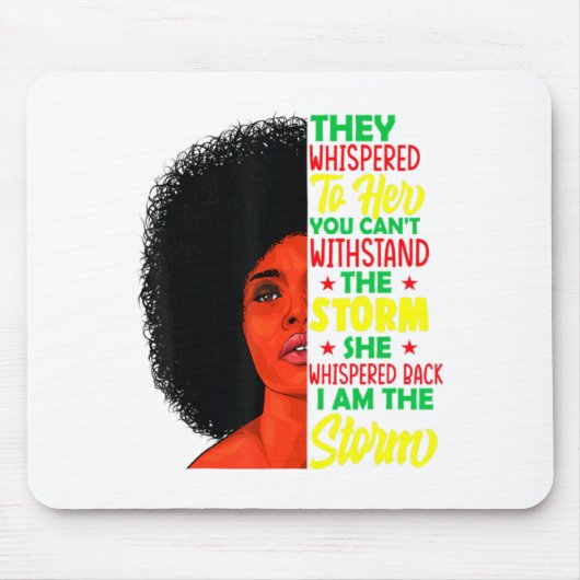 Sie flüsterte zurück Ich bin der Sturm Black Histo Mousepad (Vorne)