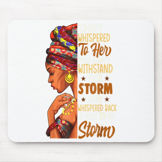 Sie flüsterte zurück Ich bin der Sturm Black Histo Mousepad (Vorne)