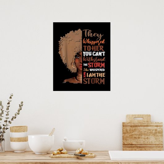 Sie flüsterte zurück, ich bin der Sturm Poster (Küche)