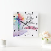 Sie flüsterte zurück. Ich bin der Sturm. Quadratische Wanduhr (Zuhause)