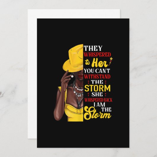 Sie flüsterte zurück, ich bin die schwarze Sturmge Einladung (Vorne/Hinten)