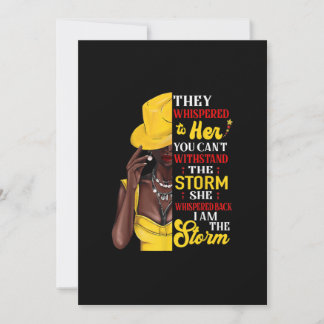 Sie flüsterte zurück, ich bin die schwarze Sturmge Einladung