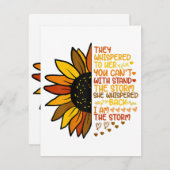 Sie flüsterte zurück, ich bin die stürmische Sonne Begleitkarte (Vorne/Hinten)