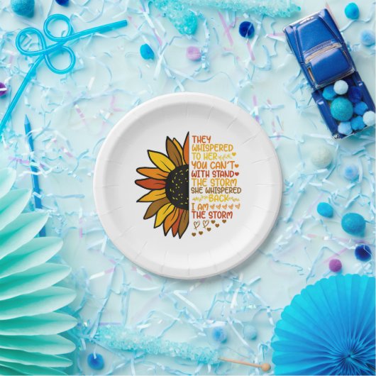 Sie flüsterte zurück, ich bin die stürmische Sonne Pappteller (Party)