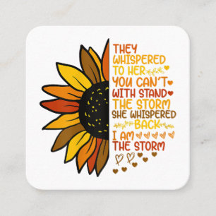 Sie flüsterte zurück, ich bin die stürmische Sonne Quadratische Visitenkarte