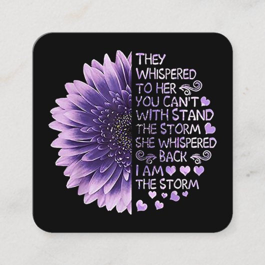 Sie flüsterten ihr zu, dass ihr den Sto nicht steh Quadratische Visitenkarte (Vorderseite)