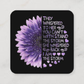 Sie flüsterten ihr zu, dass ihr den Sto nicht steh Quadratische Visitenkarte (Rückseite)