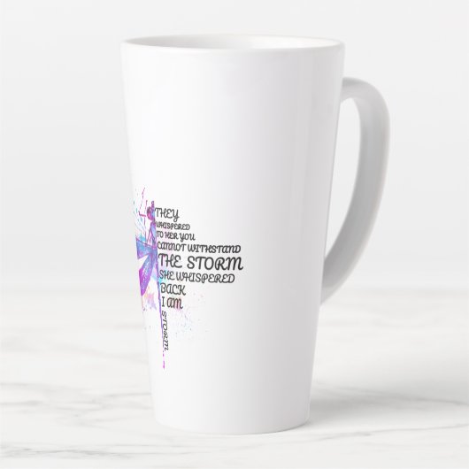 Sie flüsterten ihr zu, dass ihr Sturm nicht aushal Milchtasse (Rechte Ecke)